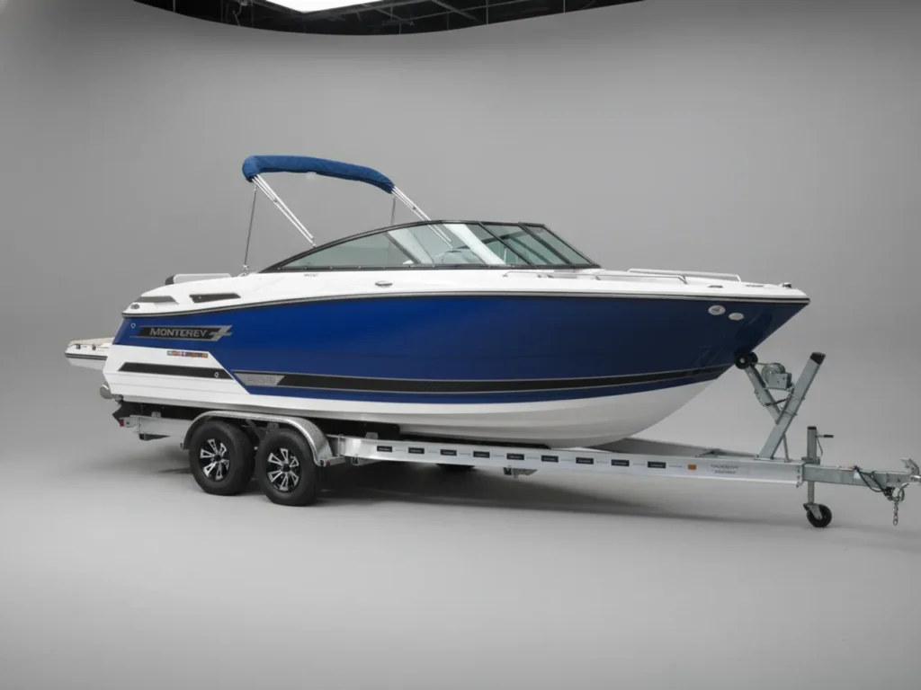 Monterey 258 SS 2024 À Vendre – Bowrider 300hp Mercury DTS Bravo III avec Coque Bleu Royal et Équipements Premium